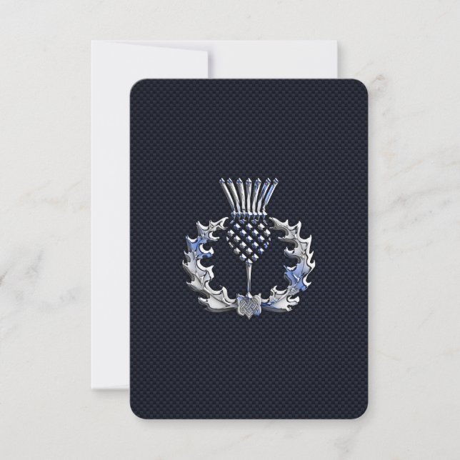 Krom på kolfiber Skriv ut Scottish Thistle (Framsida)