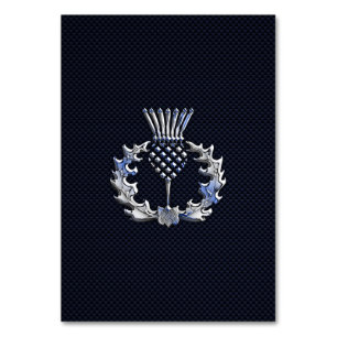 Krom på kolfiber Skriv ut Scottish Thistle Bordsnummer