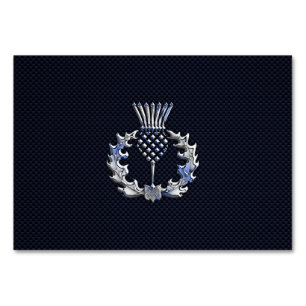 Krom på kolfiber Skriv ut Scottish Thistle Bordsnummer