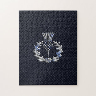 Krom på kolfiber Skriv ut Scottish Thistle Pussel