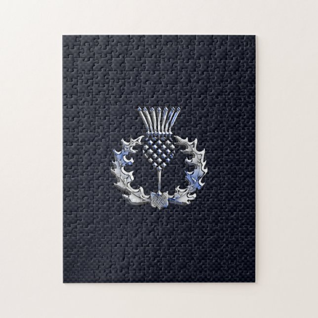 Krom på kolfiber Skriv ut Scottish Thistle Pussel (Vertikal)