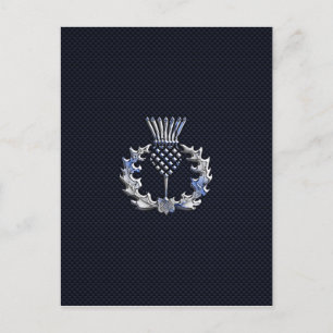 Krom på kolfiber Skriv ut Scottish Thistle Vykort