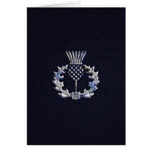 Krom på kolfiber Skriv ut skotsk tråd Hälsningskort