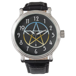 Krom Pentacle på svart Armbandsur