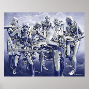 Krom pläterad musik poster