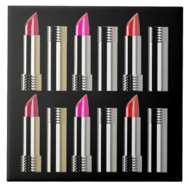 Krom-rosa-rött av lipstick kakelplatta