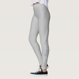 Krom Silver & Skifferblå Modern Brud Anpassad Leggings