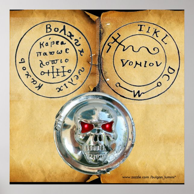 KROM SKULL OCH ANTIQUE PIRATER TREASURE KARTA POSTER (Framsidan)