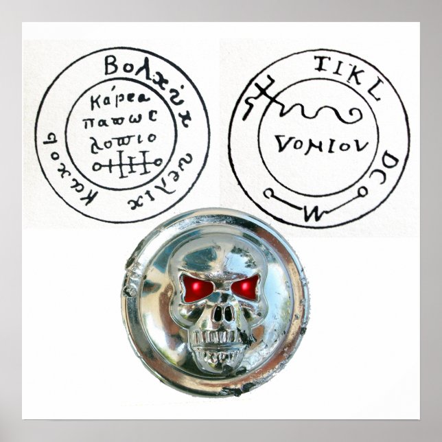 KROM SKULL OCH ANTIQUE PIRATER TREASURE KARTA POSTER (Framsidan)
