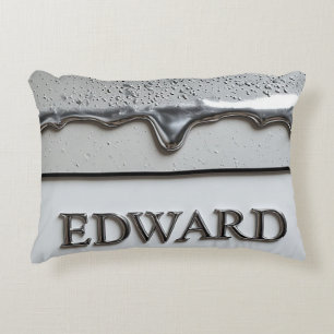 Krom Smält Effekt Silver Glans Futuristisk Lyx Prydnadskudde