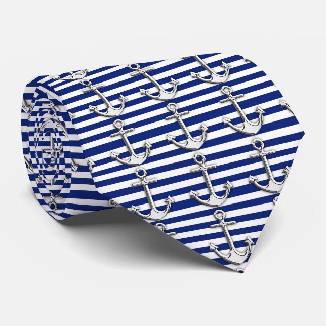 Krom som Anchor Nautical Navy Blue Rand Slips (Rullad)