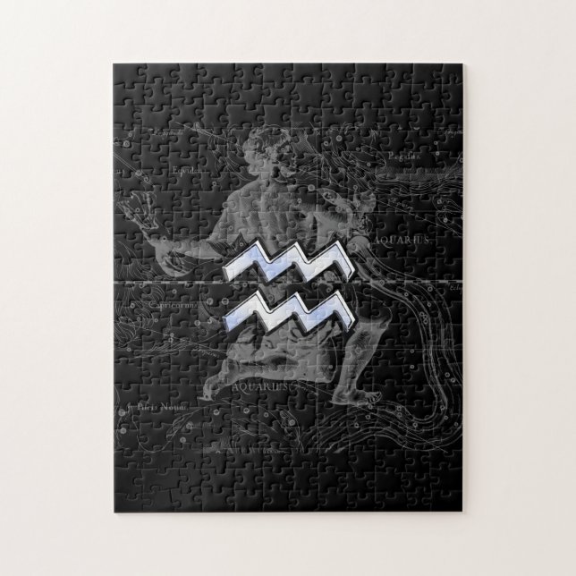 Krom som Aquarius-tecken på Hevelius Karta Pussel (Vertikal)