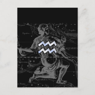 Krom som Aquarius-tecken på Hevelius Karta Vykort