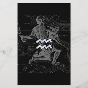 Krom som Aquarius Zodiac Sign på Hevelius Brevpapper