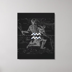 Krom som Aquarius Zodiac Sign på Hevelius Canvastryck