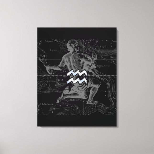 Krom som Aquarius Zodiac Sign på Hevelius Canvastryck (Framsida)