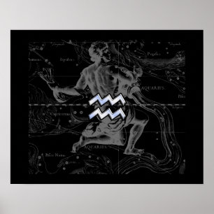 Krom som Aquarius Zodiac Sign på Hevelius Poster