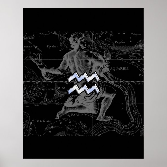 Krom som Aquarius Zodiac Sign på Hevelius Poster (Framsidan)