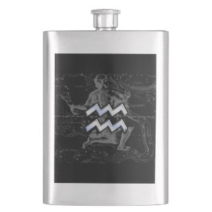 Krom som Aquarius Zodiac Symbol på Hevelius Fickplunta