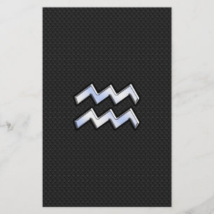Krom som Aquarius Zodiac Symbol på orm Brevpapper