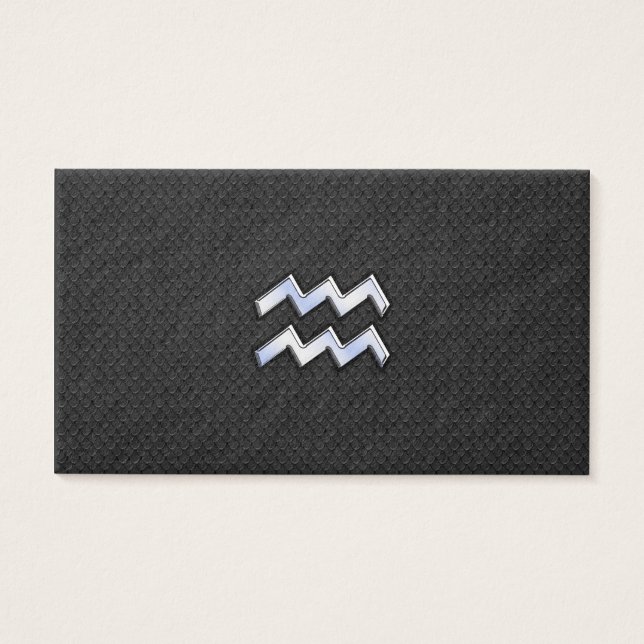 Krom som Aquarius Zodiac Symbol på orm Visitkort (Framsidan)