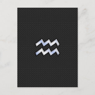Krom som Aquarius Zodiac Symbol på orm Vykort