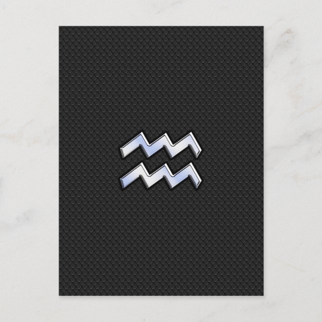 Krom som Aquarius Zodiac Symbol på orm Vykort (Framsida)