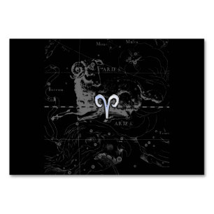 Krom som Aries Zodiac Sign Vintage Hevelius Bordsnummer
