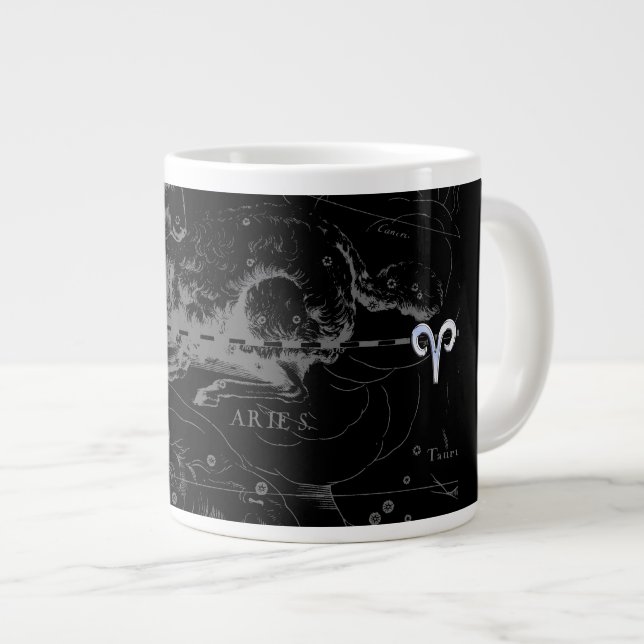 Krom som Aries Zodiac Symbol på Hevelius 1690 Jumbo Mugg (Framsida höger)