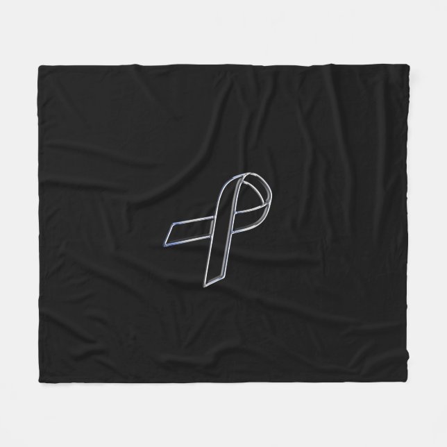Krom som Black Ribbon Awareness Fleecefilt (Framsidan (Horisontell))