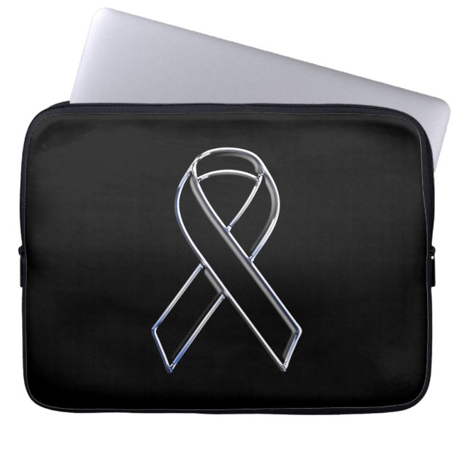 Krom som Black Ribbon Awareness Laptop Sleeve (Framsidan)