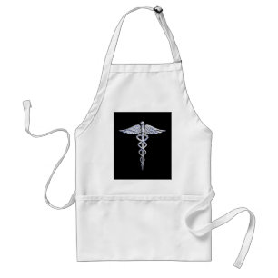 Krom som Caduceus Medical Symbol Black Decor Förkläde