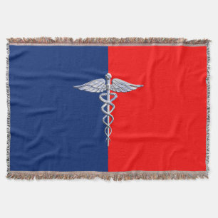 Krom som Caduceus Medical Symbol League Decor Filt