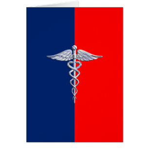 Krom som Caduceus Medical Symbol League Decor Hälsningskort