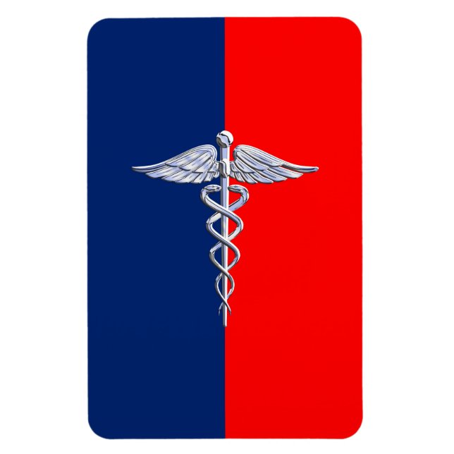 Krom som Caduceus Medical Symbol League Decor Magnet (Vertikal)