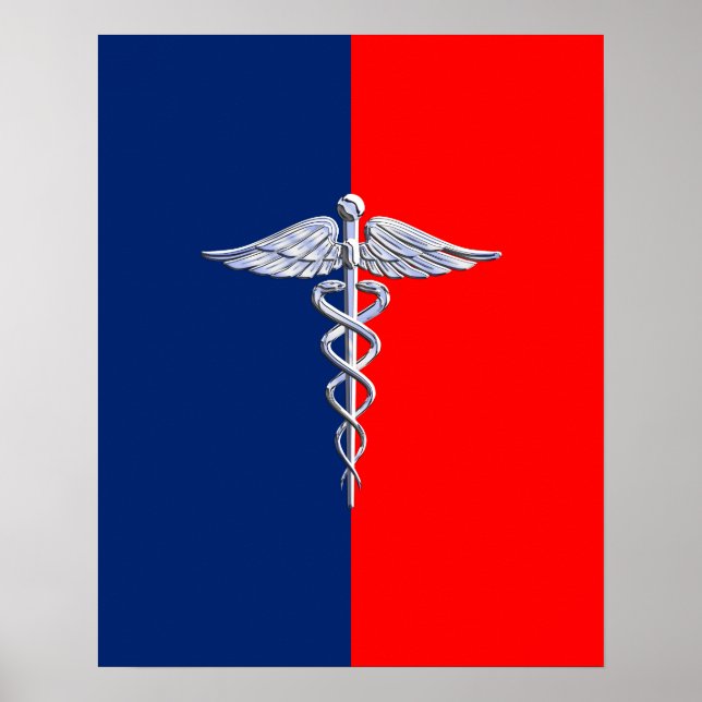 Krom som Caduceus Medical Symbol League Decor Poster (Framsidan)