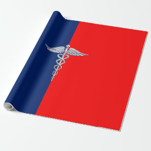 Krom som Caduceus Medical Symbol League Decor Presentpapper