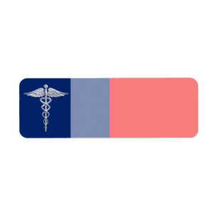 Krom som Caduceus Medical Symbol League Decor Returadress Etikett