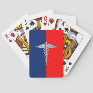 Krom som Caduceus Medical Symbol League Decor Spel Kort
