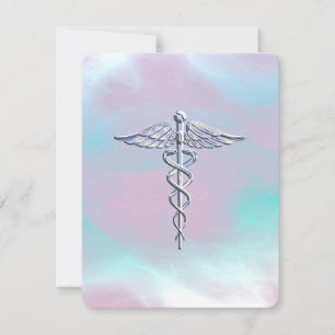 Krom som Caduceus Medical Symbol Mor Pearl