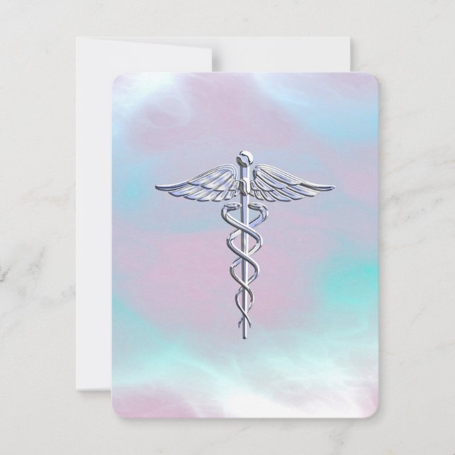 Krom som Caduceus Medical Symbol Mor Pearl (Framsida)