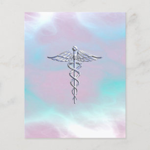 Krom som Caduceus Medical Symbol Mor Pearl Flygblad