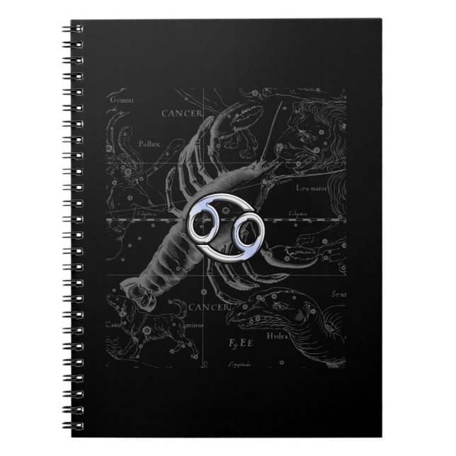 Krom som Cancer Zodiac Constellation Hevelius Anteckningsbok (Framsidan)