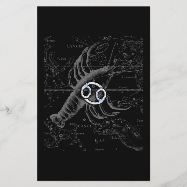 Krom som Cancer Zodiac-tecken på Hevelius Brevpapper (Framsida)