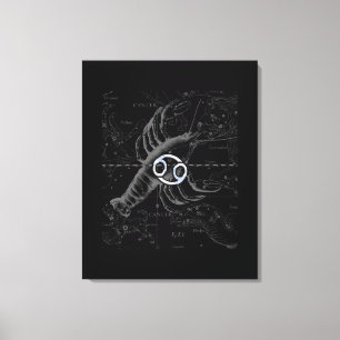 Krom som Cancer Zodiac-tecken på Hevelius Canvastryck