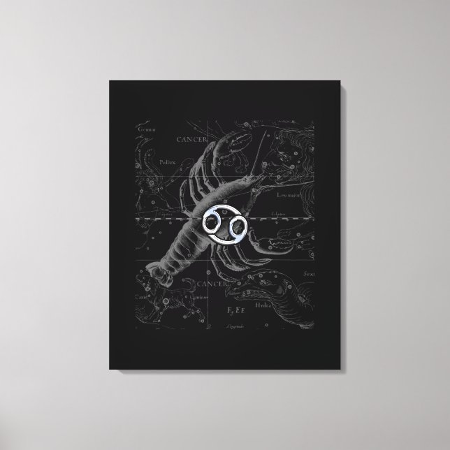 Krom som Cancer Zodiac-tecken på Hevelius Canvastryck (Framsida)