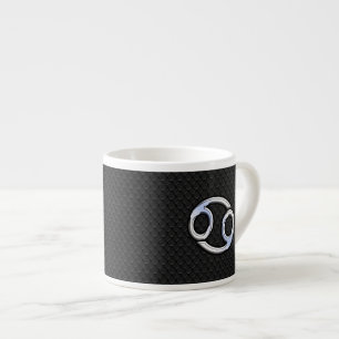 Krom som Cancer Zodiac-tecken på Snake Skin Stil Espressomugg