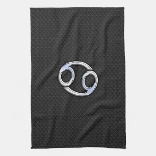 Krom som Cancer Zodiac-tecken på Snake Skin Stil Kökshandduk