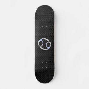 Krom som Cancer Zodiac-tecken på Snake Skin Stil Mini Skateboard Bräda 18,5 Cm