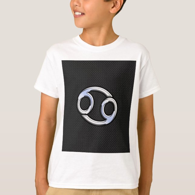 Krom som Cancer Zodiac-tecken på Snake Skin Stil Tee Shirt (Framsida)